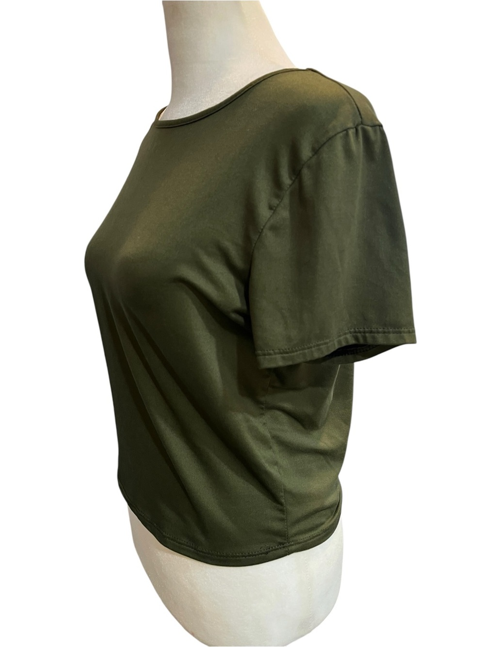Forest Green Short Sleeve Essential Top - Size Large - Picture 3 of 5